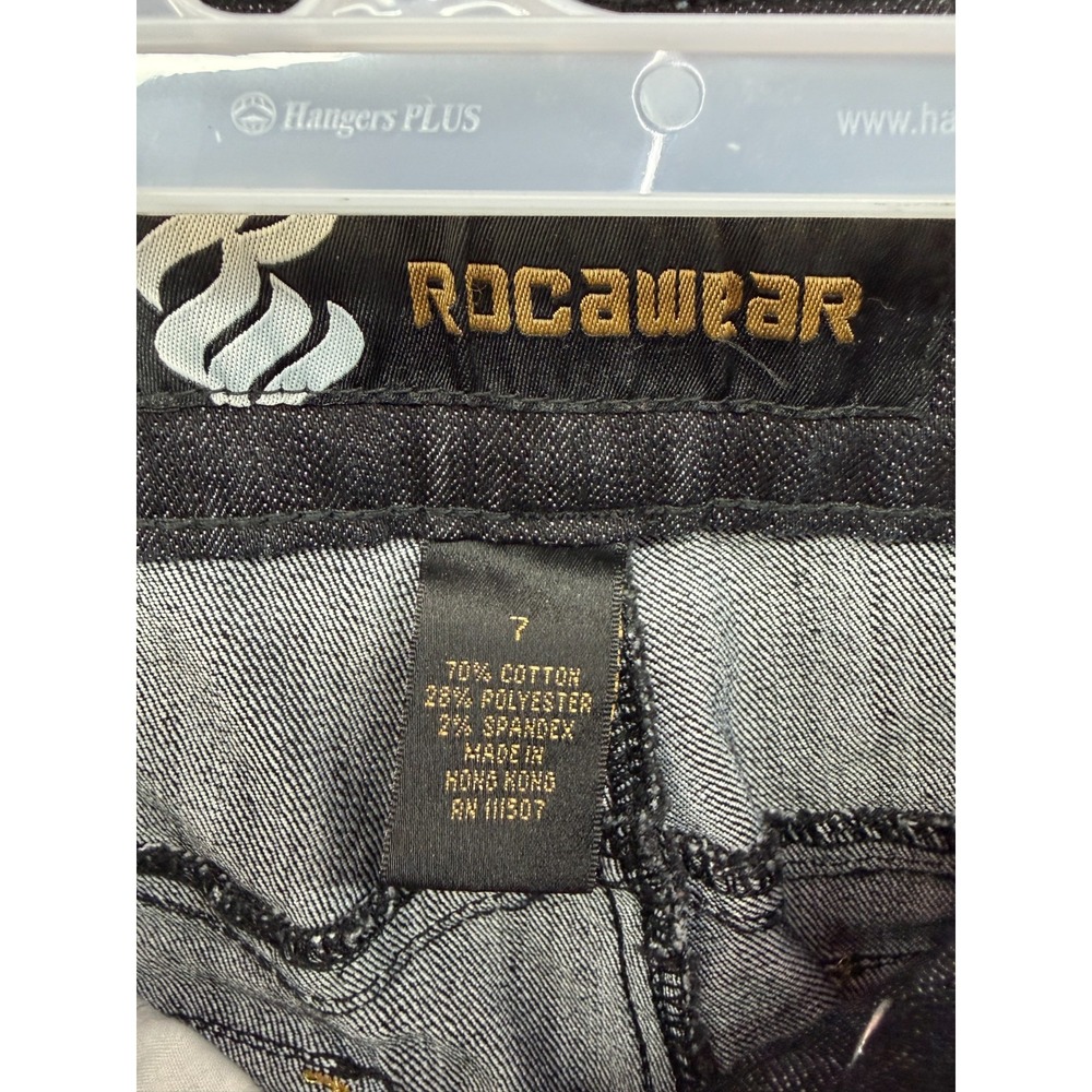 Roca Wear Vintage Jeans Women 7 Black Embroidered Pockets Y2K Streetwear Baggy - Picture 6 of 16